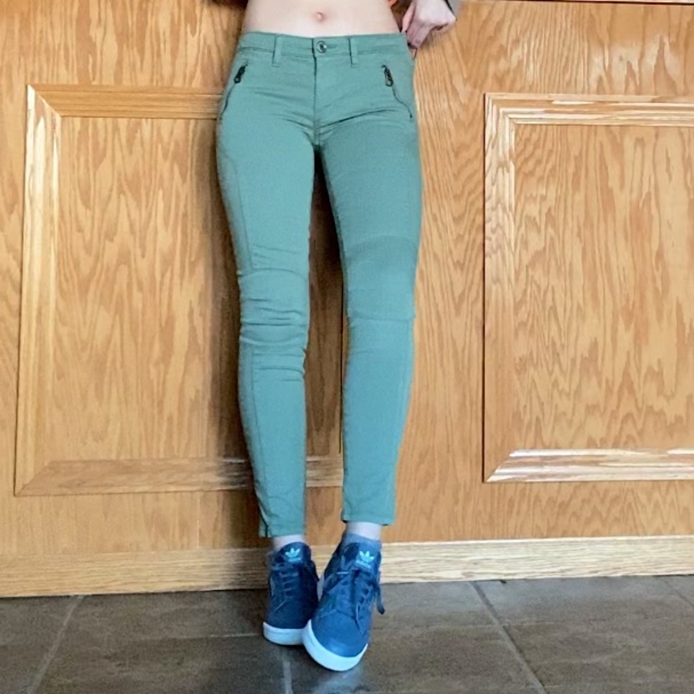 American Eagle Army Green Jeggings Size 0
